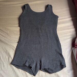 Fashion Nova Striped Sleeveless Knit Romper